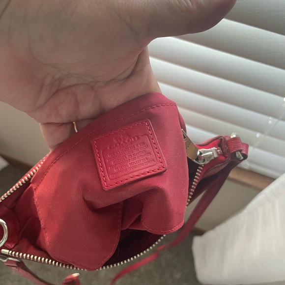 Coach Red Crossbody Bag with Gold Accents - Picture 3 of 5